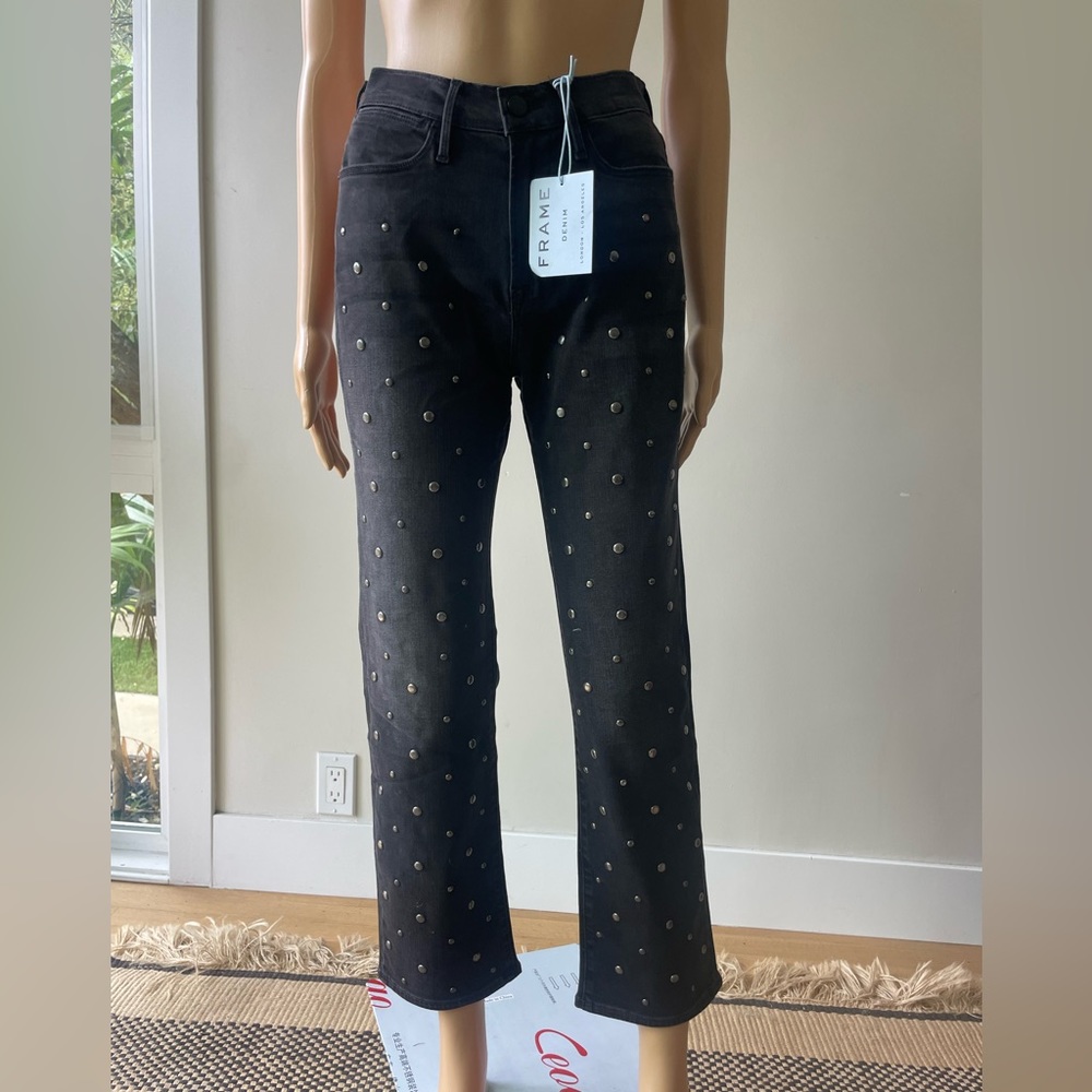 FRAME DENIM- Le High Straight Jeans in black